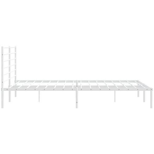  Metalni okvir za krevet s uzglavljem bijeli 183x213 cm Slike