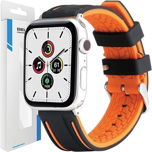 Beline pas za apple watch trd silikon 42/44/45/49MM oranžno-črn, (21969257) Cene