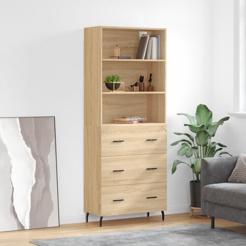  Visoka komoda hrasta sonome 69,5x34x180cm od konstruiranog drva Slike