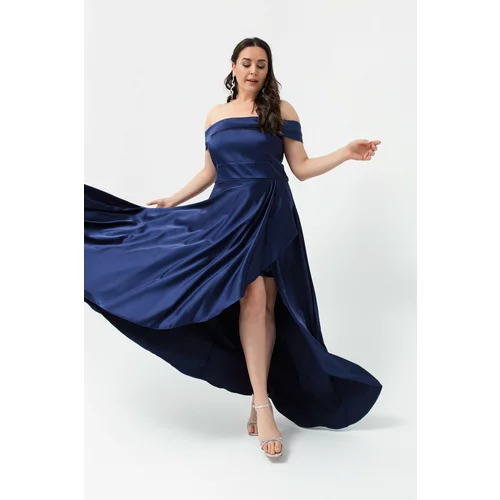 Lafaba Plus Size Evening Dress - Dark blue - A-line