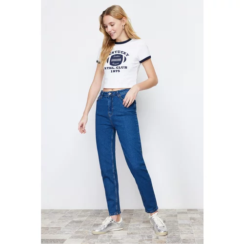 Trendyol Blue High Waist Slim Mom Jeans