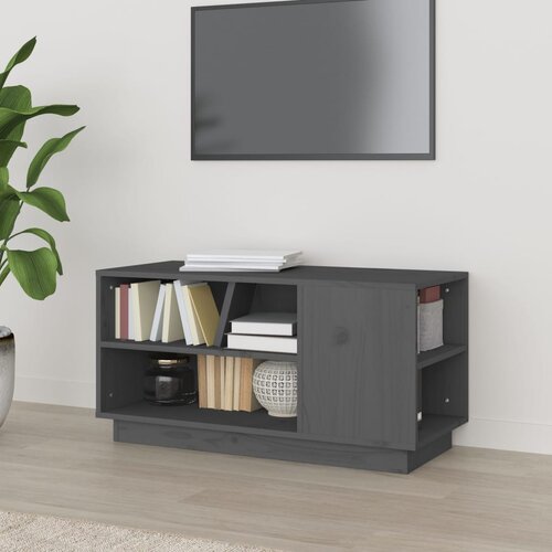 VidaXL TV omarica siva 80x35x40,5 cm trdna borovina Slike