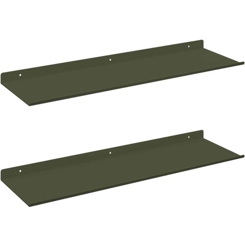  Lebdeća polica 2 pcs Maslinasto zelena 60 x 18 x 2 5 cm Čelik - Maslinovo zelena 60 x 18 cm 2 Slike