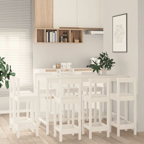  The Living Store Barska garnitura 9-delna bela trdna borovina - Barska Garnitura, (21473941) Cene