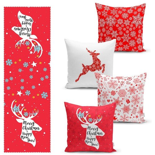 Mila Home Komplet prevlek za blazine in namiznega tekača 5 ks Snowflakes &amp;ndash; Slike