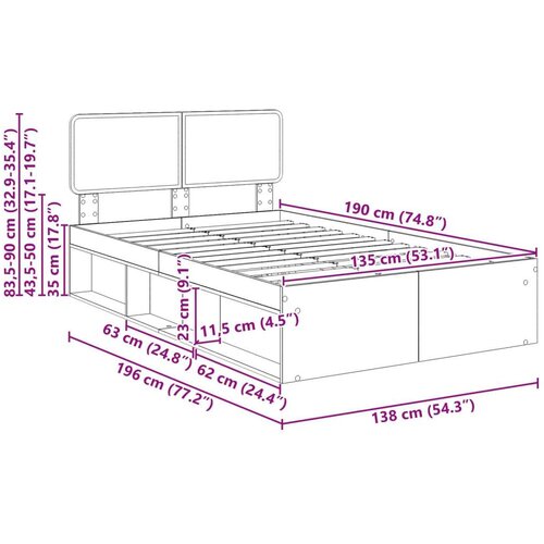  Okvir za krevet Staro drvo 90 x 190 cm Čvrsto borovo drvo Slike