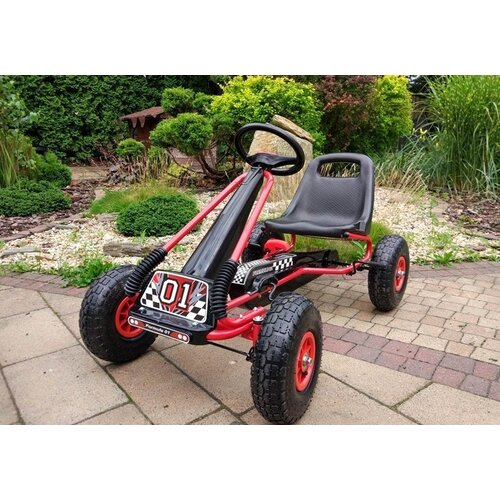  Go-Kart na pedale A-15 s pumpanim kotačima - crveni Slike