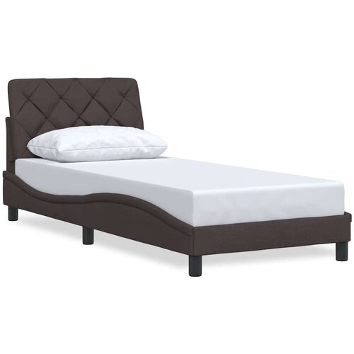 VidaXL Okvir za krevet bez madraca tamnosmeđi 90 x 190 cm od tkanine Slike