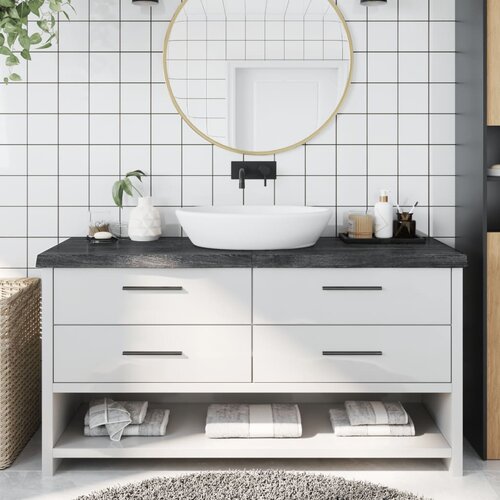 Kopalniški pult temno siv 160x60x6 cm obdelan trden les Cene