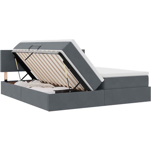 Krevet s od storage s uzglavljem Tamno siva 90 x 200 cm Slike