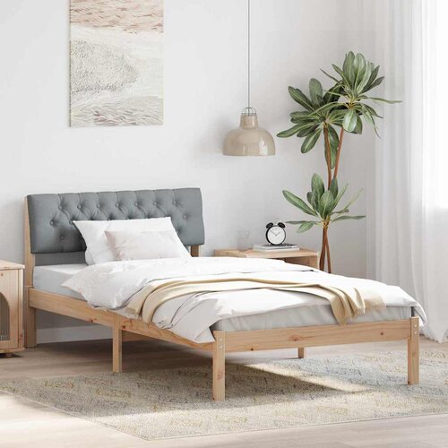  Okvir kreveta s uzglavljem Smeđa i svijetlo siva 100 x 200 cm Cijene