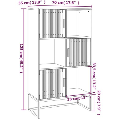 VidaXL Visoka komoda crna 70 x 35 x 125 cm od konstruiranog drva Slike