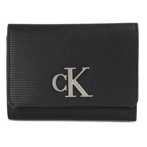 Calvin Klein Jeans Ženska denarnica Minimal Monogram Med Trifold T K60K611237 Črna