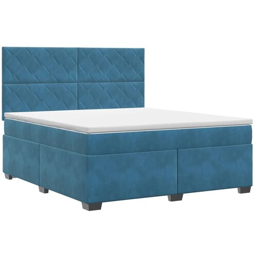  Boxspring krevet s madracem Plava 160 x 200 cm Bar&scaron;un - Plava 160 x 200 cm Dizajn s rombovima Cijene