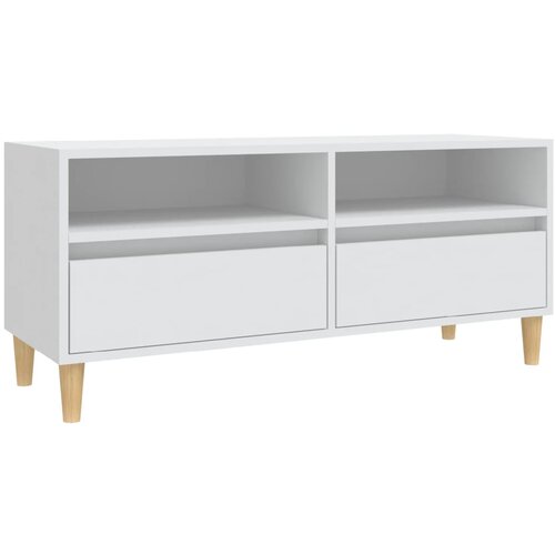 Maison Chic TV omarica - TV stojalo - Televizijska omarica bela 100x34,5x44,5 cm inženirski les, (21699466) Cene