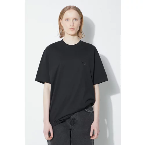Y-3 Pamučna majica za žene, boja: crna, IV8224