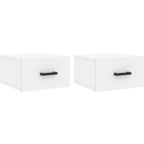 Maison Chic Stenski Dvo delni komplet Nočne omarice - Nočne mize bela 35x35x20 cm, (21686835) Slike