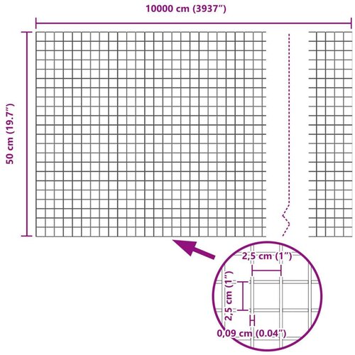 vidaXL Varjena žična ograja s 13 stebri siva 0.5x100 m jeklo Cene