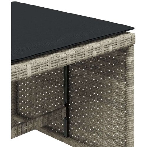  Vrtni taburei s jastucima 4 kom 40x40x35 cm od poliratana Slike