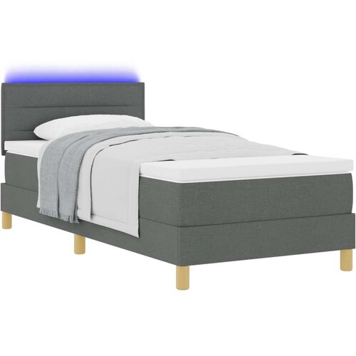 VidaXL Kutna podnica s du&amp;scaron;ekom i LED Tamno siva 90x200 cm Tkanina Slike