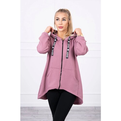 Kesi Sweatshirt with longer back and hood dark pink Slike