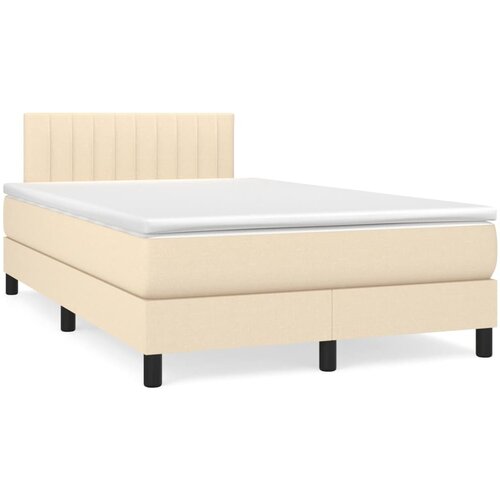  The Living Store Box spring postelja z vzmetnico LED krem 120x190 cm blago - Box Spring Postelja, (21446423) Cene