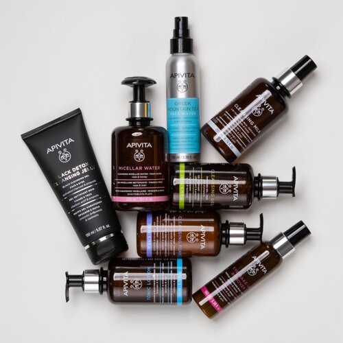 Apivita Cleansing Propolis &amp;amp; Activated Carbon čistilni gel z aktivnim ogljem za obraz in oči 50 ml Slike