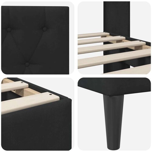  Okvir za krevet s uzglavljem Crna 120 x 190 cm Bar&amp;scaron;un - Crna 120 x 190 cm Slike