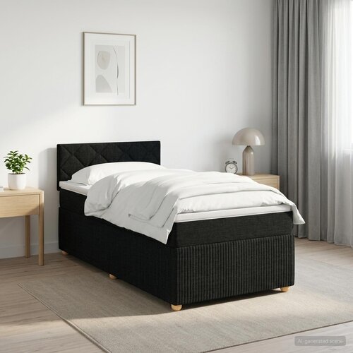  Boxspring krevet s madracem Crna 100 x 200 cm Tkanina Cene