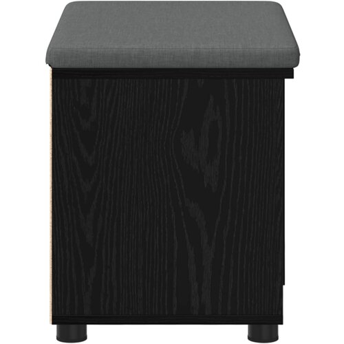  Klupa za hodnik s jastukom s policom Crni Hrast 60 x 38 x 46 cm Slike