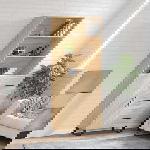 vidaXL Visoka komoda hrasta sonome 69 5x34x180cm od konstruiranog drva Cene