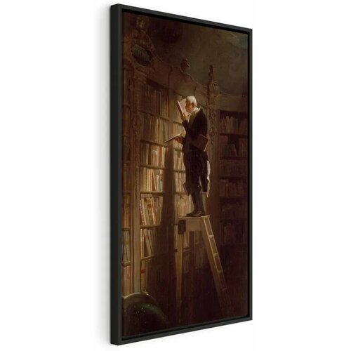  Slika - Carl Spitzweg &ndash; The Bookworm 40x80 U crnom drvenom okviru Cijene