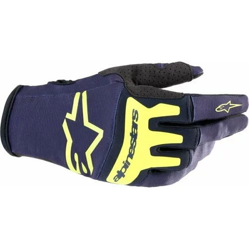 Alpinestars Techstar Gloves Night Navy/Yellow Fluorescent 2XL Motoristične rokavice