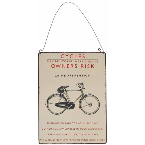 Rex London zidni retro znak Bycicle, 17 x 23 cm