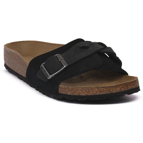 Birkenstock Natikači OITA BLACK LEA CALZ S Črna Slike