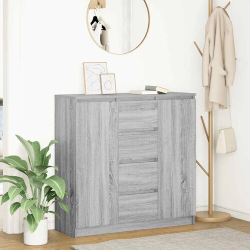 vidaXL Komoda s predali siva sonoma 100,5x35x98,5 cm inženirski les Cene