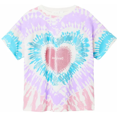 Desigual Majica 'Hippie' azur / svetlo lila / svetlo roza / bela