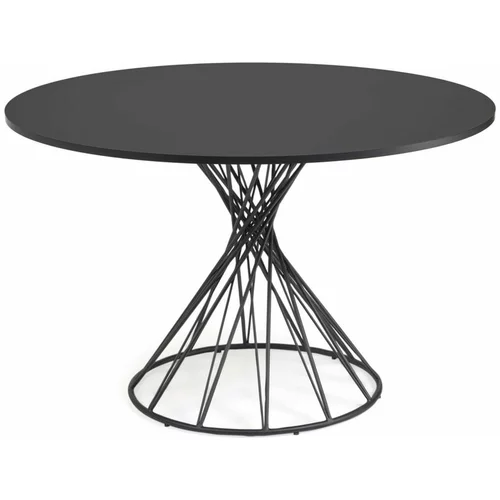Kave Home Crni okrugao blagovaonski stol s crnom pločom stola ø 120 cm Niut –