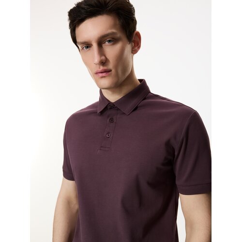 Reserved Slim polo-majica s visokim udjelom pamuka - boja kestena Cijene