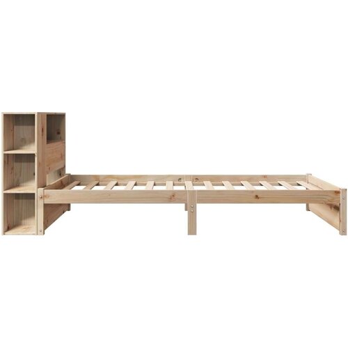 VidaXL Krevet s regalom za knjige bez madraca 75x190 cm borovina Slike