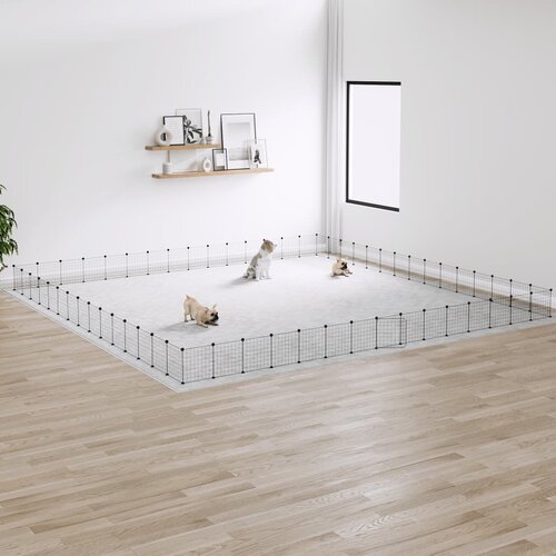 vidaXL Kavez za ljubimce sa 60 panela i vratima crni 35x35 cm čelični Cijene