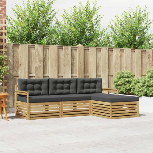  Set vanjskih sofa 4 pcs Bijela i antracit Poliester Cijene