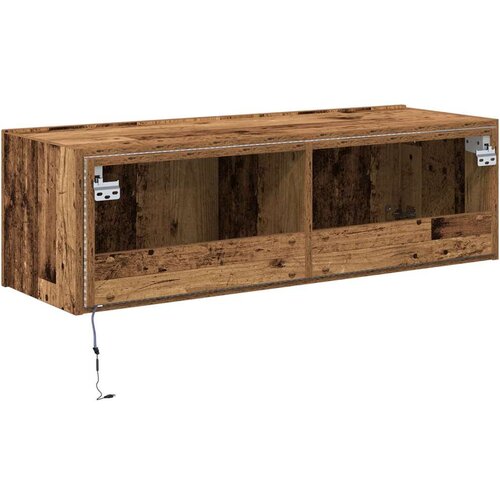  zidna komoda s LED svjetlima staro drvo 100x35x31 cm Slike