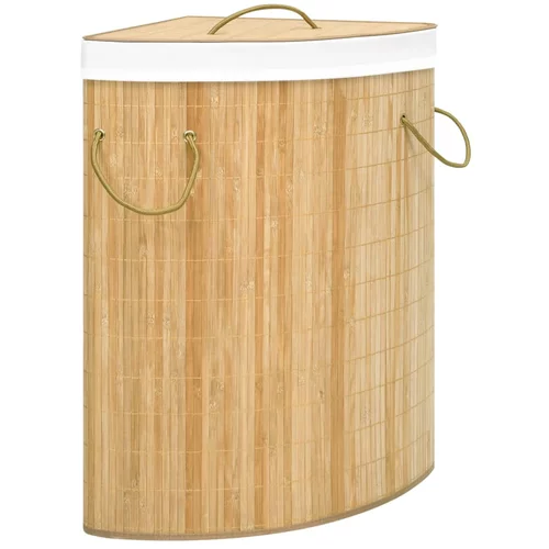 vidaXL Kotna košara za perilo iz bambusa 60 L, (20746367)