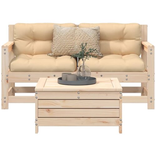 VidaXL 3-dijelni set vrtnih sofa od masivne borovine Slike