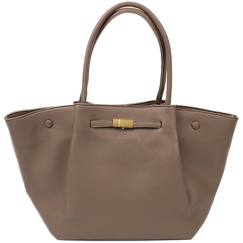 Shelvt Taupe tote bag with clasp Slike