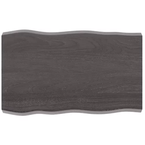 vidaXL Mizna plošča temno siva 80x50x6 cm obdelana trdna hrastovina