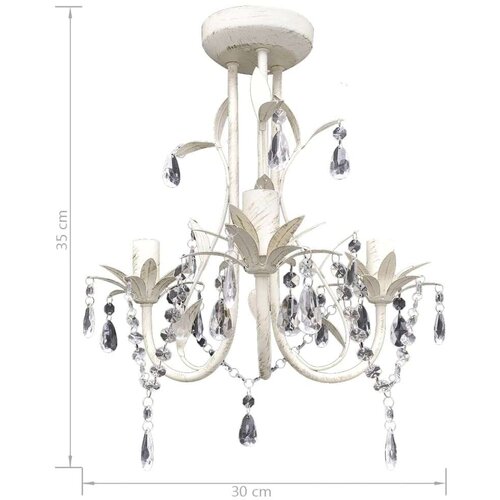  Kristalni viseći stropni lusteri 2 kom elegantni bijeli Slike