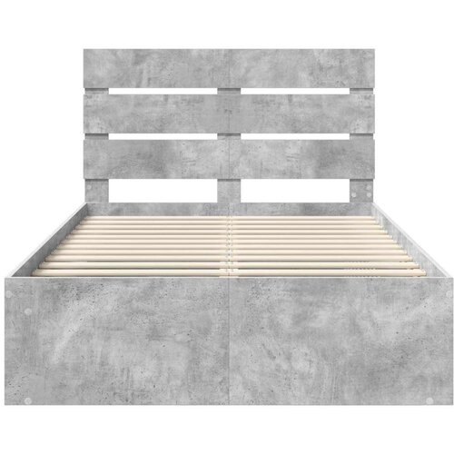  Okvir za krevet s uzglavljem Betonska siva 135 x 190 cm Slike