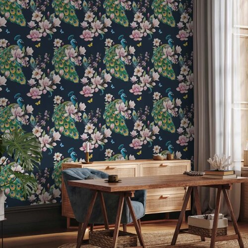  Tapeta - Magnolias and Peacocks 50x1000 Premium Slike